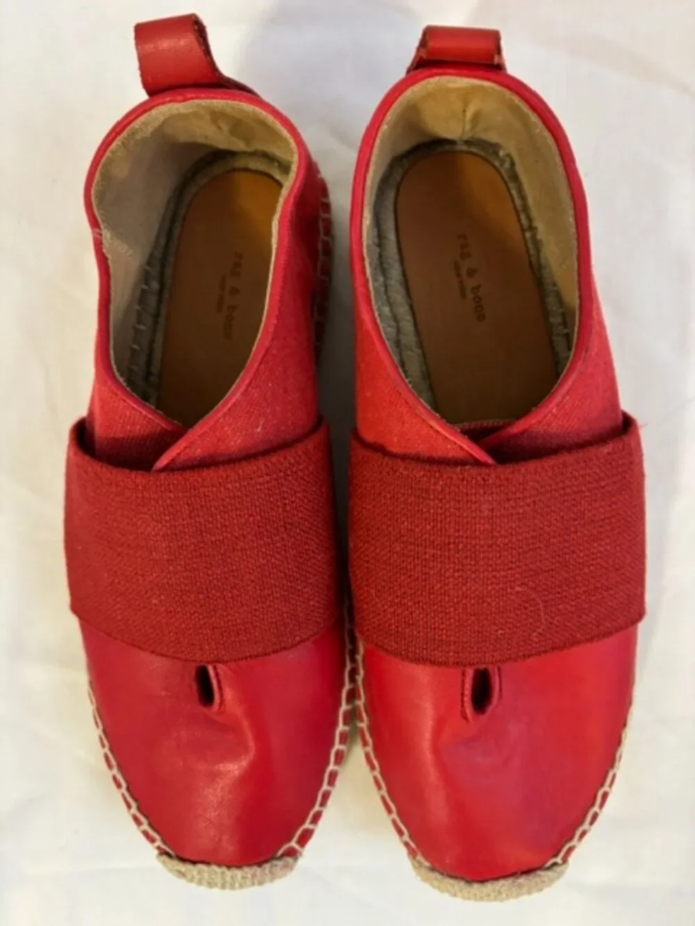 Rag & Bone Red Leather Nina Flat Espadrille Women's Size 38 (US 7.5)